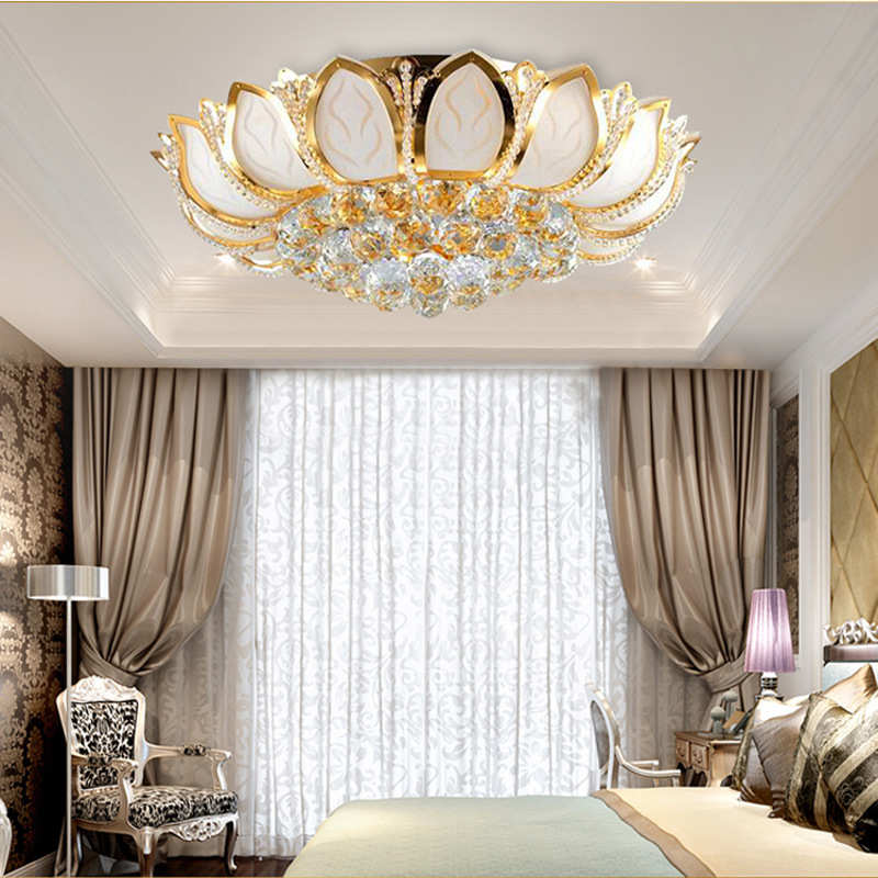 豪华水晶客厅吸顶灯LED餐厅饭厅灯家装卧室灯复式楼别墅酒店吊灯
