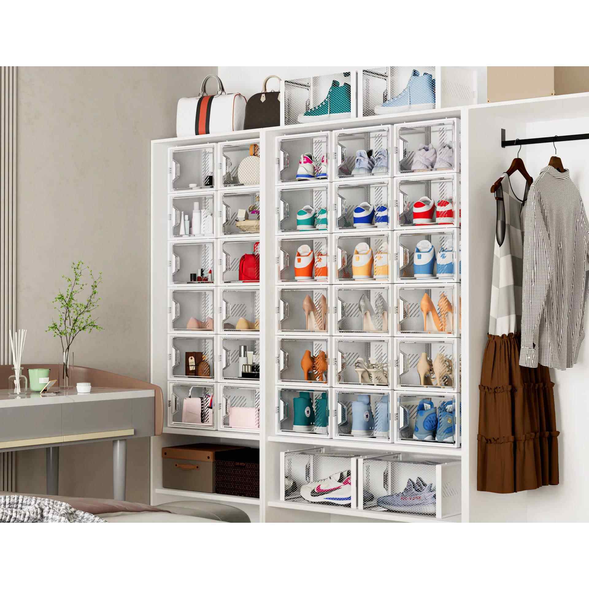 pp加厚鞋盒全透明透明塑料翻盖抽屉式鞋盒防尘防潮高档折叠收纳鞋