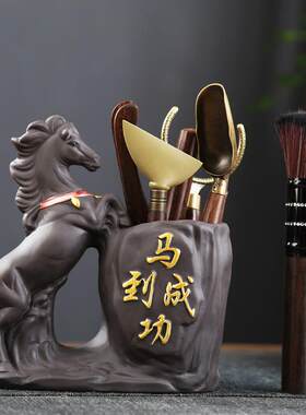 茶道成六君子茶具工配件黑檀木紫砂马到功配件大泡茶具茶CD006全