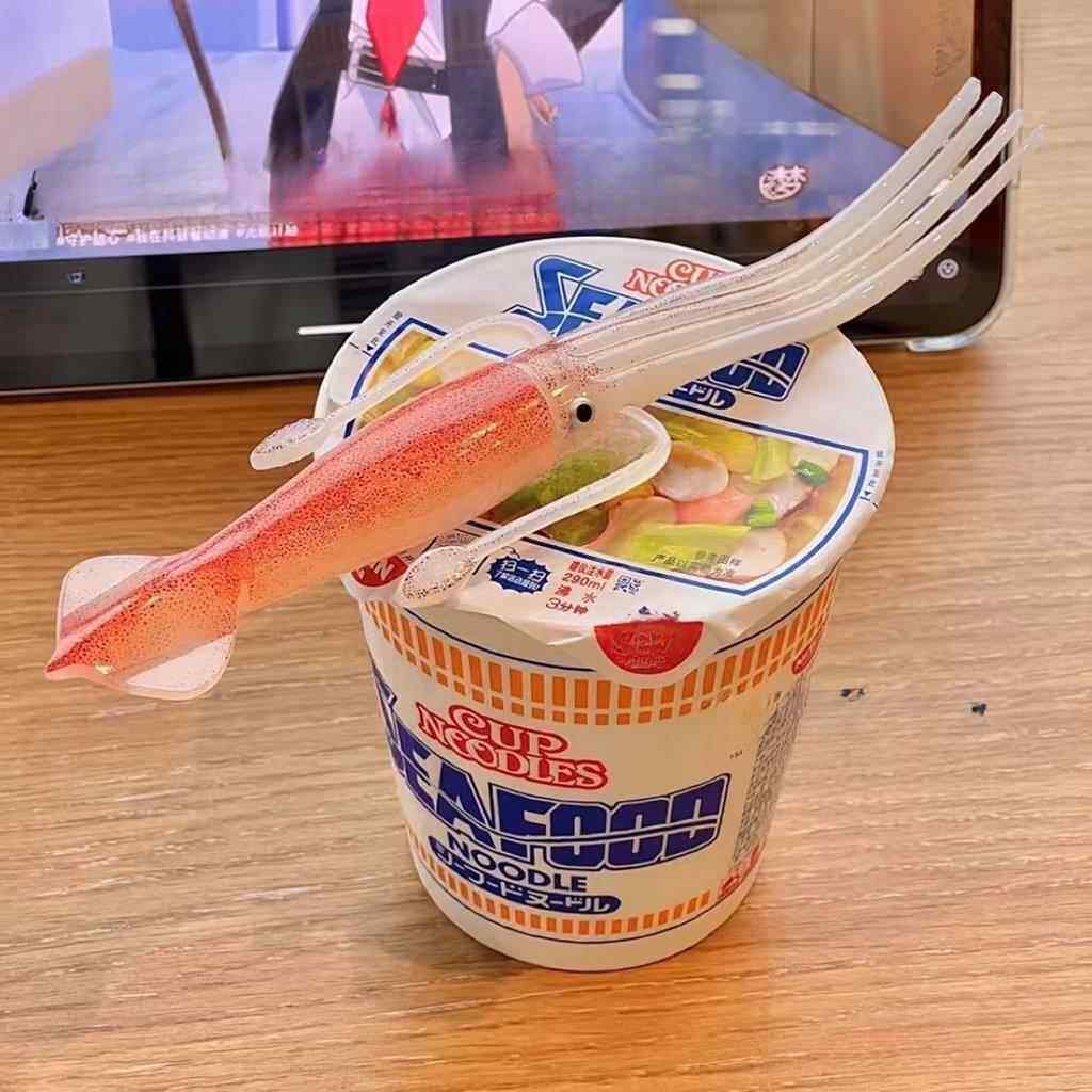 小红书同款高透趣味日清泡面专用鱿鱼叉子创意叉日料搞怪餐具礼物
