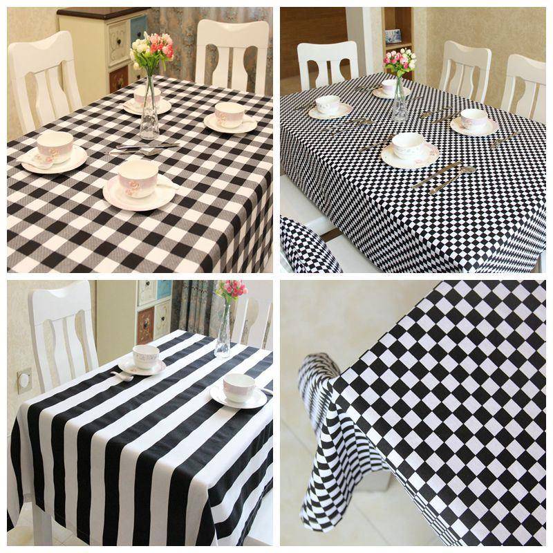 Waterproof Tablecloth Dining Table Cover Cloth Decor Plaid - 实物图