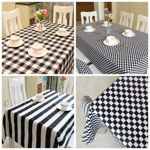 Waterproof Tablecloth Dining Table Cover Cloth Decor Plaid