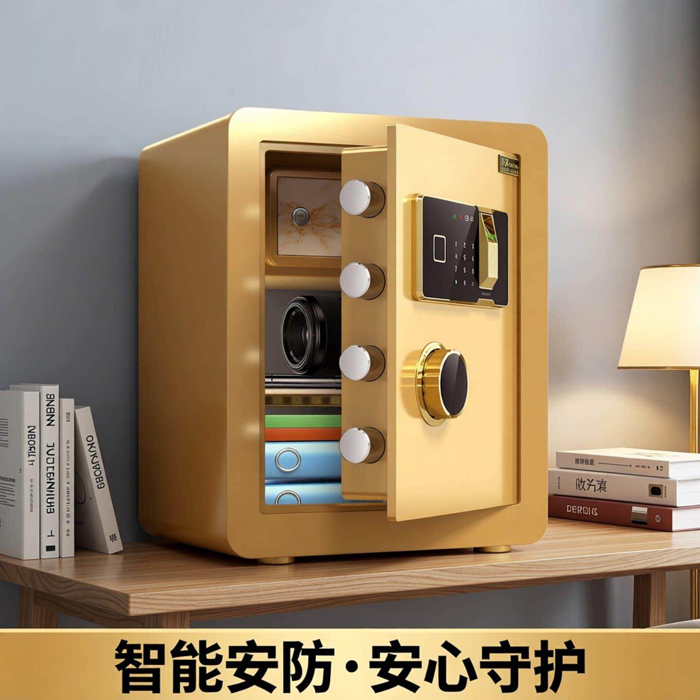 电子密码防火保险箱家用新款指纹迷你保险柜2025