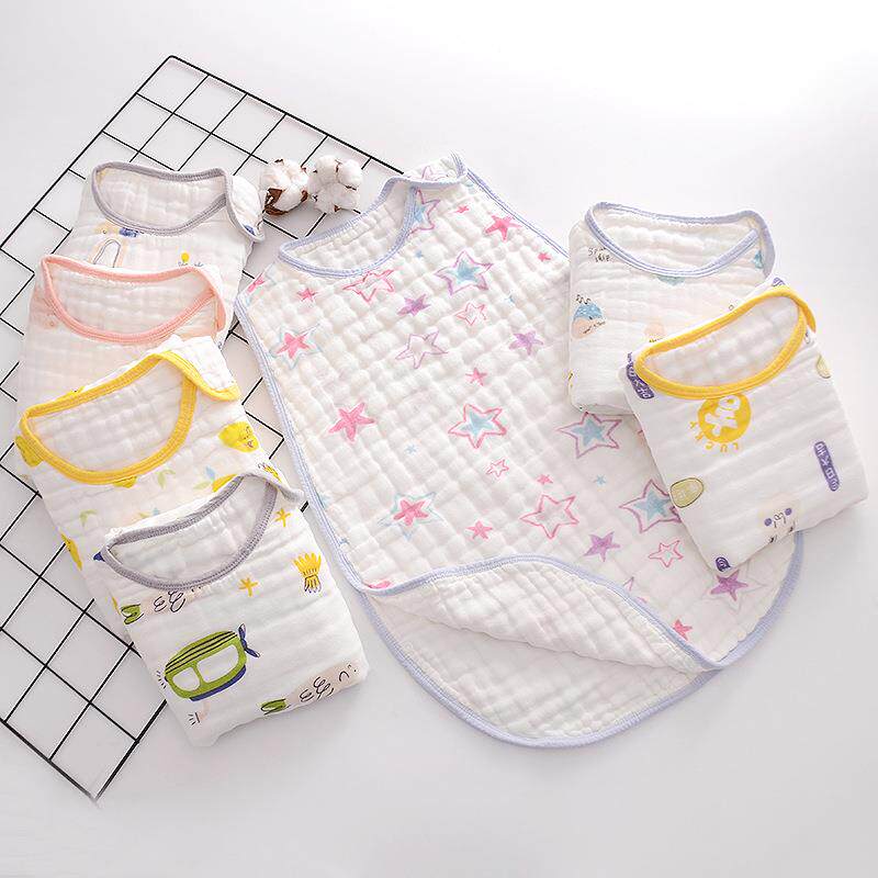 6层宝宝睡袋纯棉纱布无袖背心新生儿童防踢被婴儿夏季透气轻薄