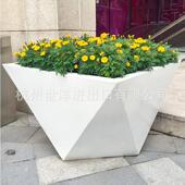 星光大道项目 不锈钢花盆菱形盆白色 户外组合花钵烤漆花箱