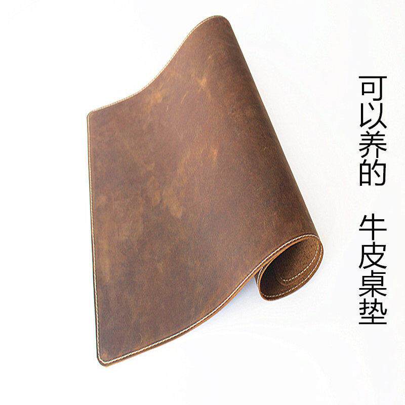 头层牛皮疯马皮桌垫真皮皮革超大滑鼠垫办公电脑垫桌面垫书桌皮垫