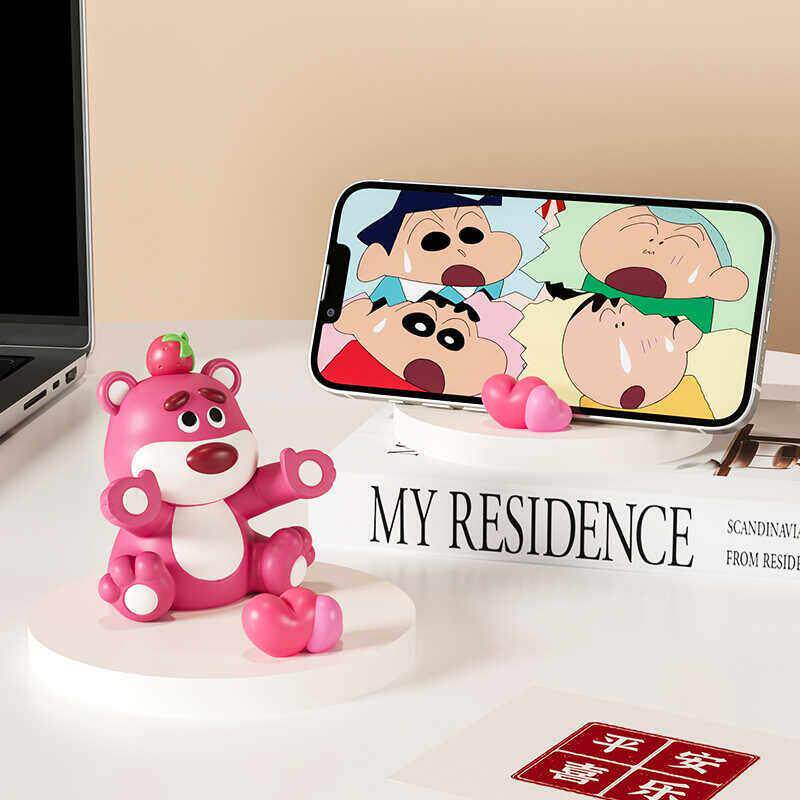 草莓熊手机支架可爱办公室好物桌面装饰摆件送女生生日小礼物实用