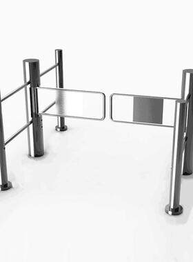 超市感应门单双向出入口带护栏商场自动红外雷达感应圆柱摆闸转闸