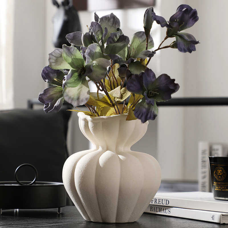 古风居中造型白色花家沙砾客厅南瓜风餐桌侘花瓶法式摆件器寂,家居饰品,花瓶,淘宝优惠券,粉丝福利购,淘宝优惠卷