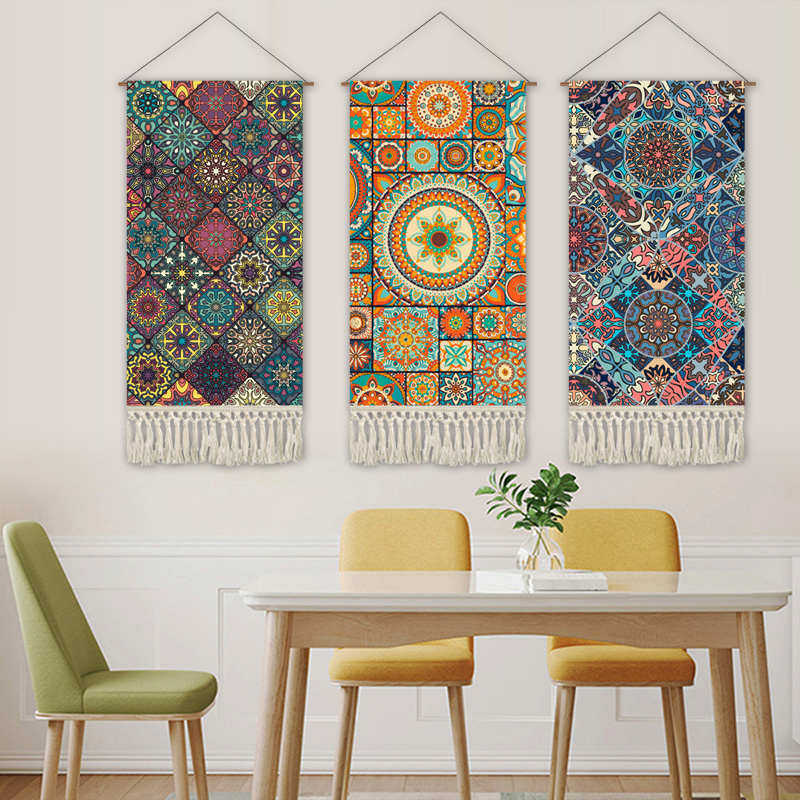 布客厅背景墙装饰挂画布艺民宿民族风挂毯卧室床头布画,居家布艺,挂毯/壁毯,淘宝优惠券,粉丝福利购,淘宝优惠卷