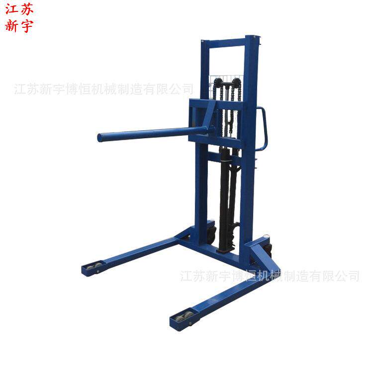 江苏圆滚型型1T1.6M手动液压装卸车升高机油压升降搬运堆放车