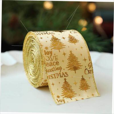 Christmas ribbon bow material for Christmas decorations圣诞