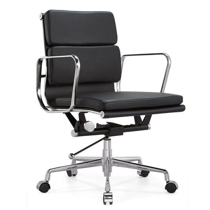 办公椅酒店同款电脑椅牛皮职员椅会议椅升降转椅前台洽谈椅子