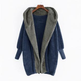 double color faced loose matching fleece jacket womens