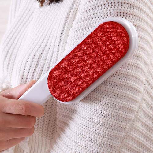 Dual-sided static brush for clothing and coats, dust removal