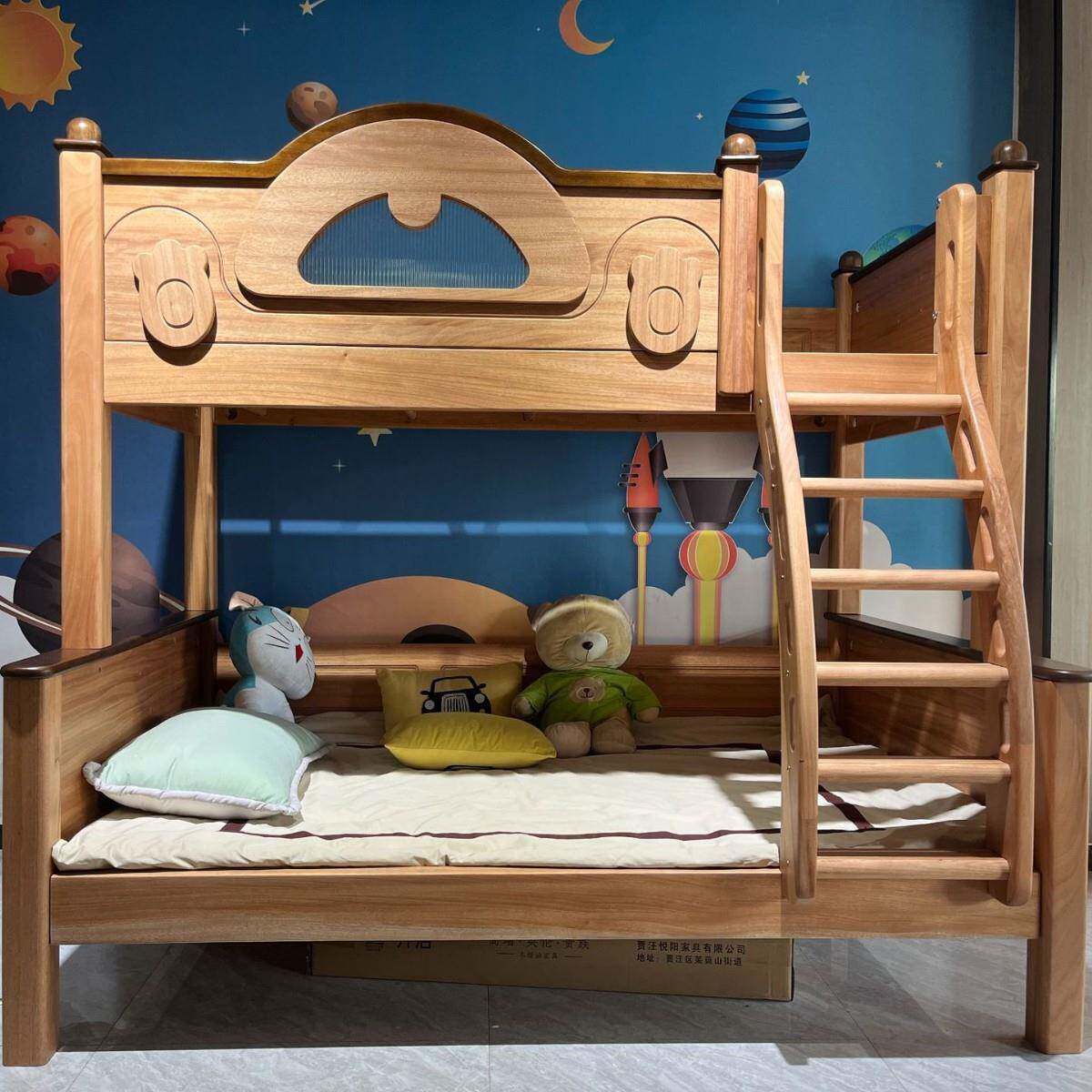 全实木红檀木儿童上下铺双层床高低床男孩女孩双人子母床