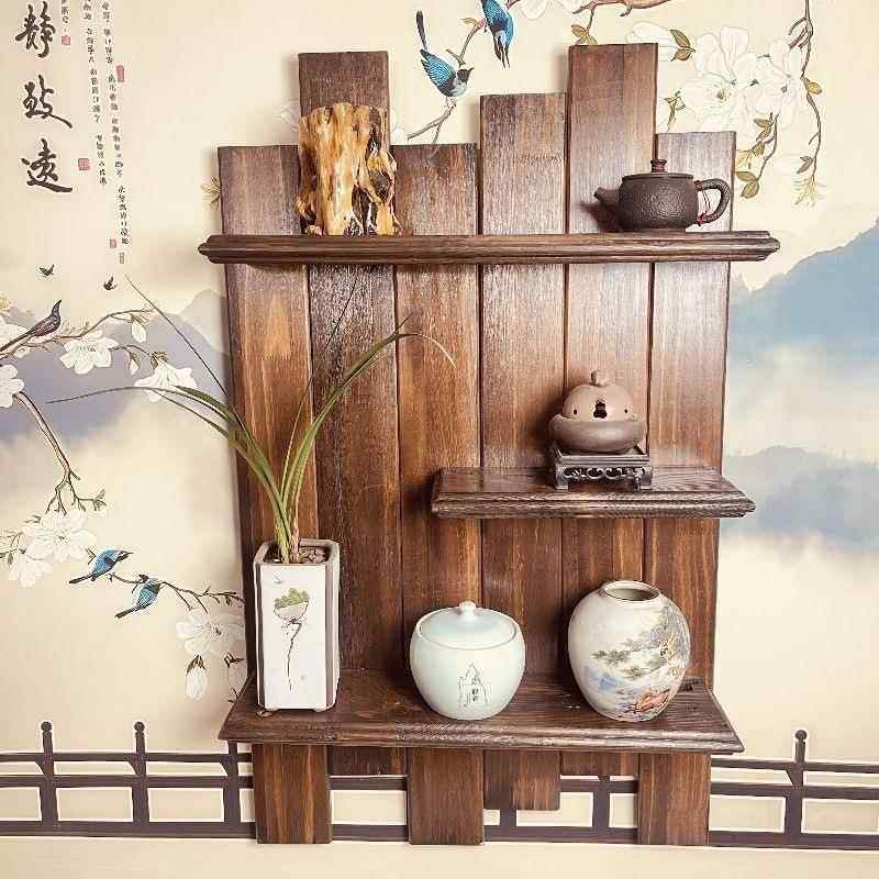 博古HFX架复古中式全实木壁式墙置物简架展挂示架茶室客上厅约茶