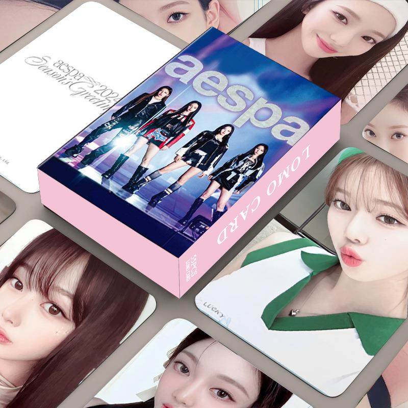 K aespa新专辑WINTER NINGNINGKARINA 55张小卡明信片卡片 盒装