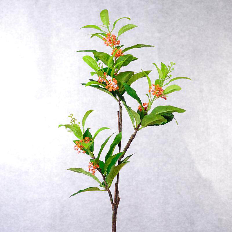 桂花枝沉香假花单支树叶树枝婚庆场景布置插花装饰花塑料花束