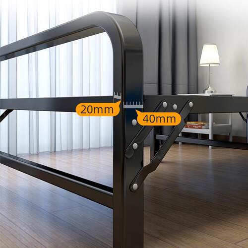 90公分单人床折叠床单人床简易家用午休成人午睡加固铁架木板双人