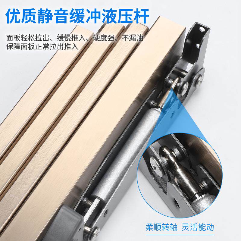 多功能上翻式隐形抽拉折叠桌滑轨餐桌吧台伸缩延长桌面导轨道五金