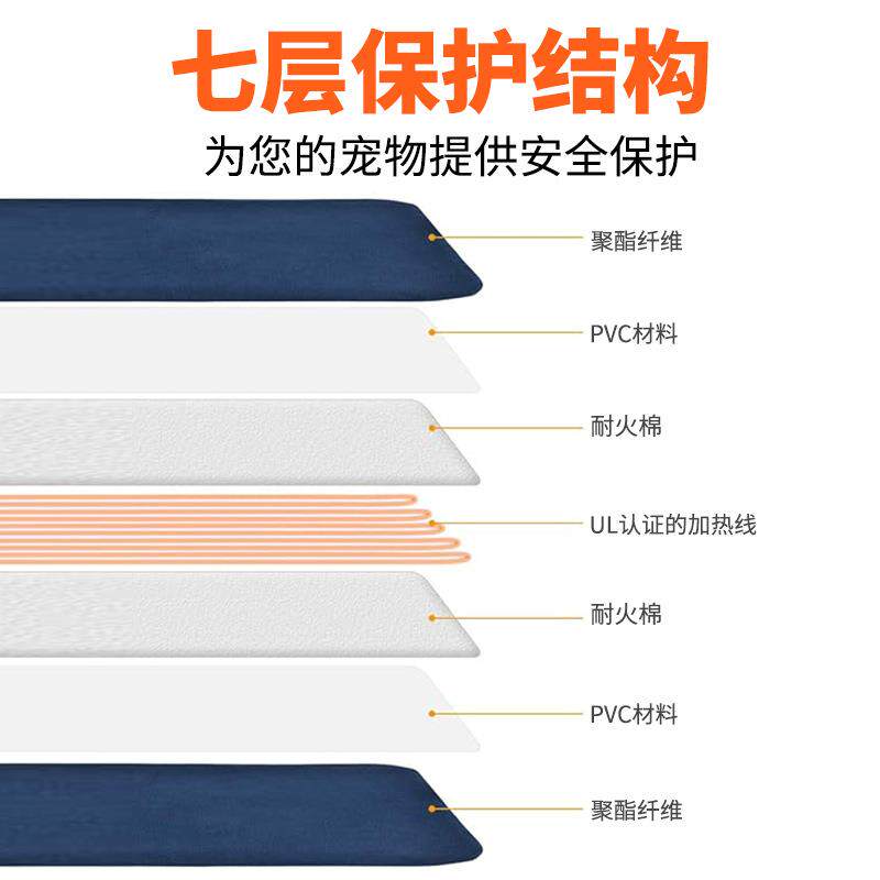 宠物电热垫 猫狗冬季加热毯跨境防水防咬电褥子智能恒温定时温控