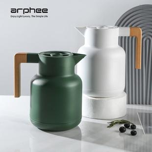 保温水壶极简高档玻璃内胆咖啡壶家用大容量礼盒时尚 欧式 热水壶1L