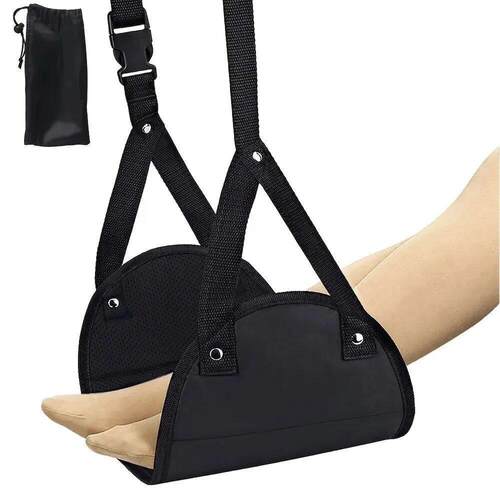 Portable Airplane Footrest - Adjustable Strap, Lightweight H