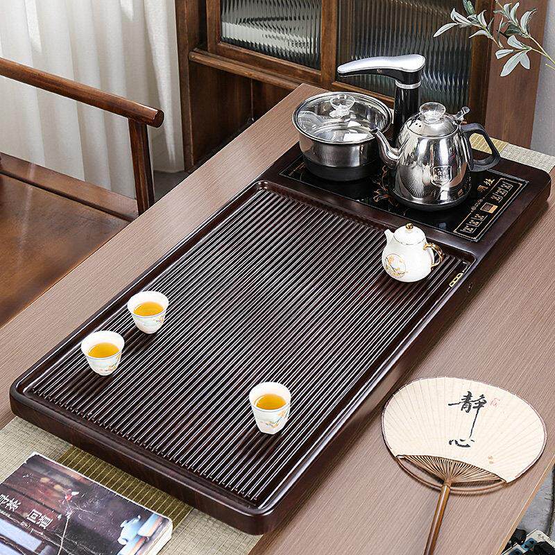 黑檀木茶盘电木茶海家用功夫茶具带电磁炉烧水一体式茶台实木托