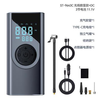 泵无线车载轮充气泵用数显打气小轿车车便携式9643迷你胎充气汽车