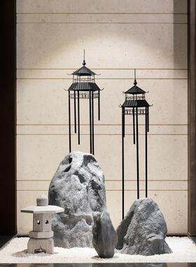 初夏大型工艺礼品摆饰铁艺凉亭落地雕塑摆件新中式酒店售楼庭院干