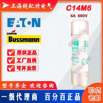 C14M6陶瓷管保险丝 690V6A 14X51 巴斯曼BUSSMANN熔断器