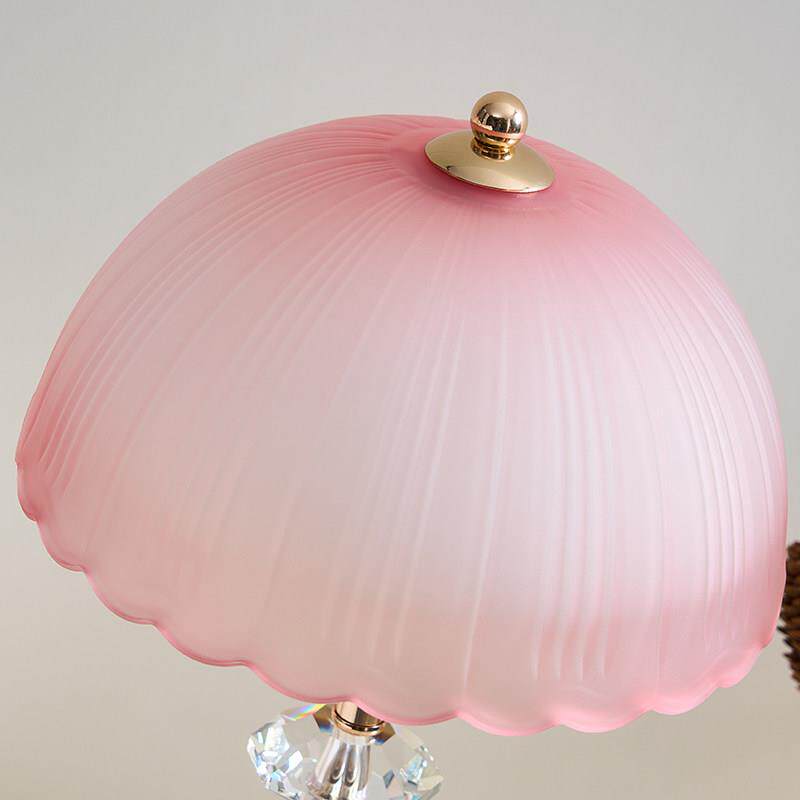 圆形玻璃灯罩磨砂玻璃外壳条纹简约卧室台灯E27螺口通用灯具配件