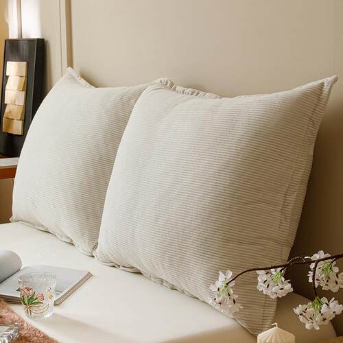 简约床头软包靠垫卧室床上双人靠背枕轻奢风榻榻米床头可拆洗靠枕