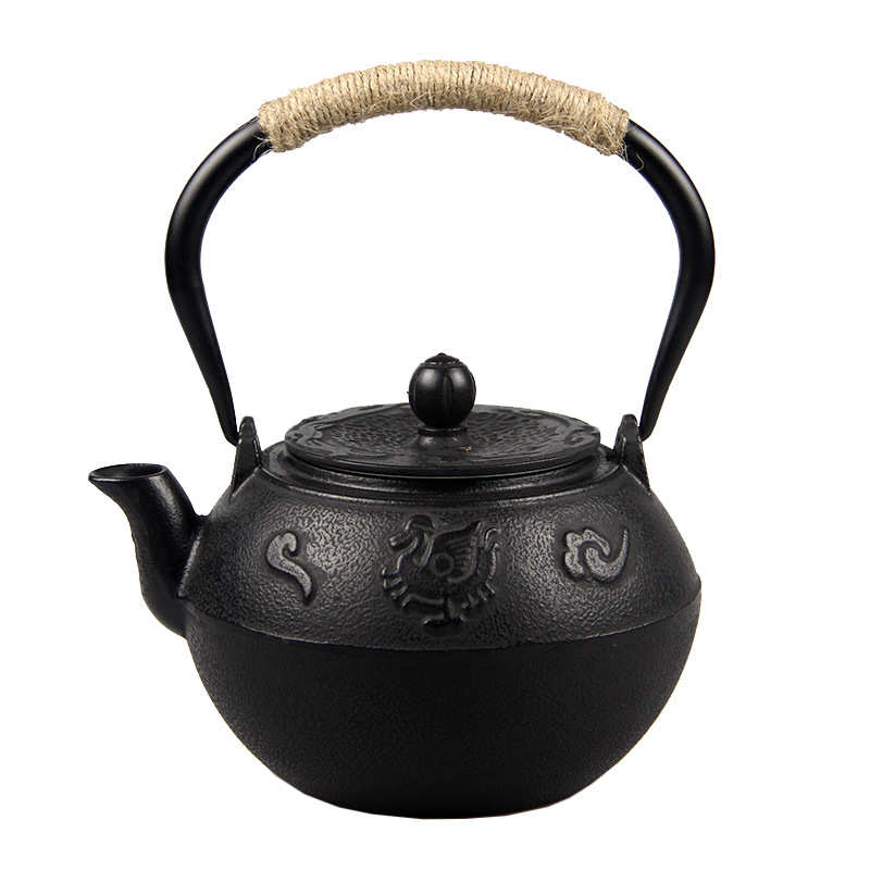 1200ml朱雀纹煮水泡茶手工铸铁壶家用养生茶壶铁茶壶茶具礼品套装