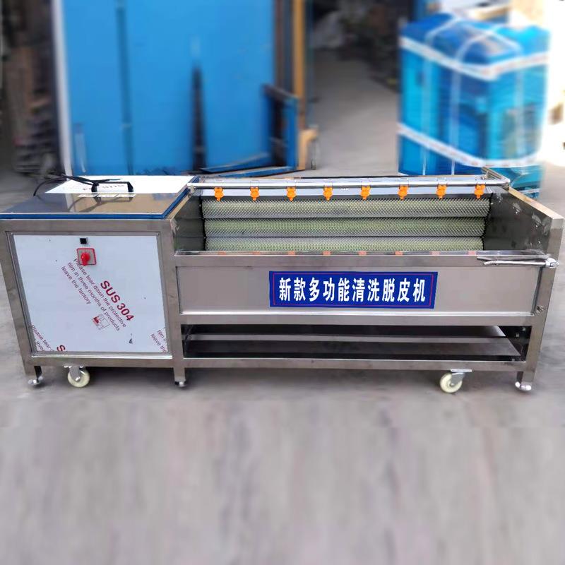 胡萝卜清洗机 软毛不伤果肉 QX-1000全不锈钢中型毛刷清洗机