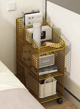 移床动头柜卧室小JMH97187型夹缝超窄迷床边收纳可柜你简易铁艺书