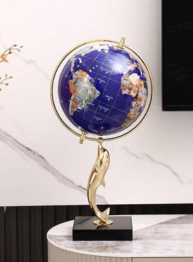 轻奢海豚地球仪摆件办公室玄关客厅卧室酒店别墅装饰乔迁新居送礼