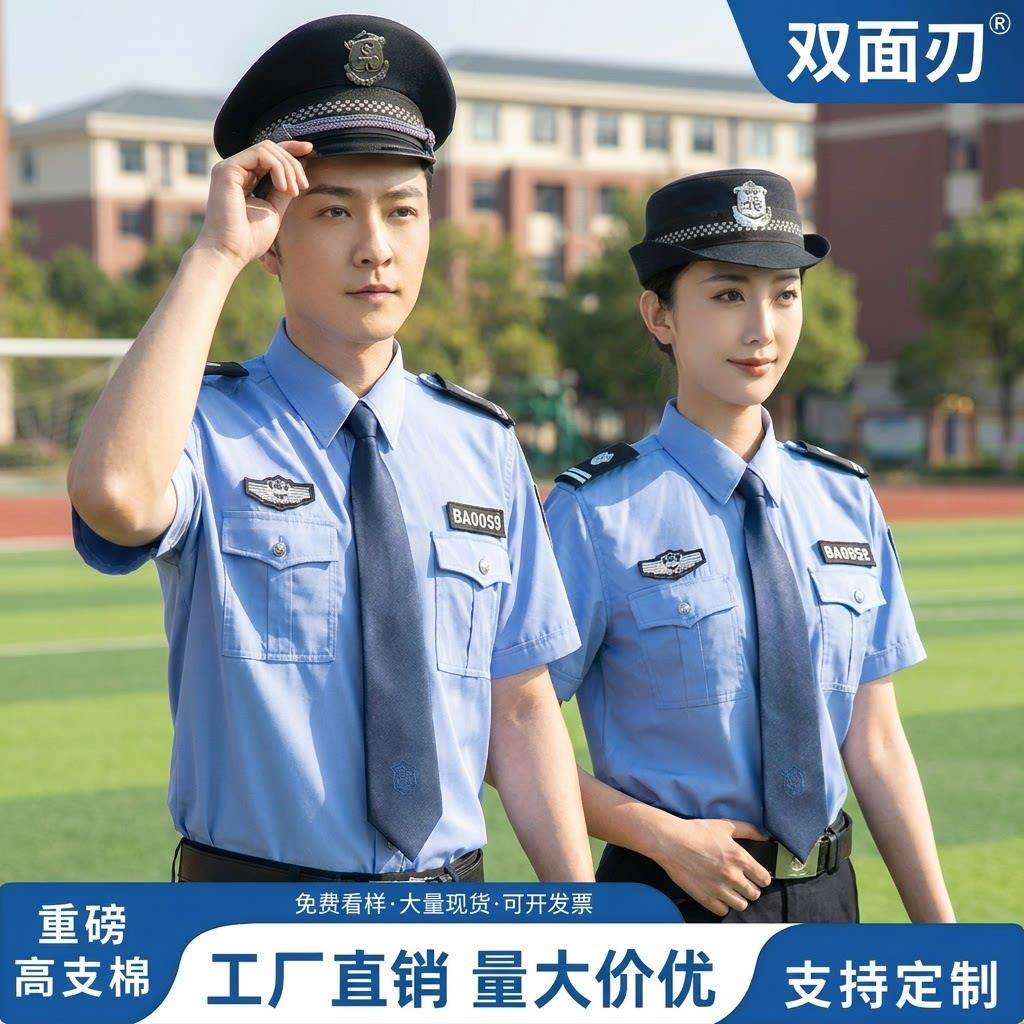 2026高支保安服衬衫夏季短袖执勤安保制服保安服装酒店学校门卫