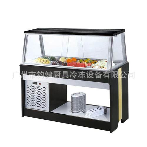 双面趟门沙拉台商用自助餐沙拉吧酒店冷藏冰箱Salad bar展示柜