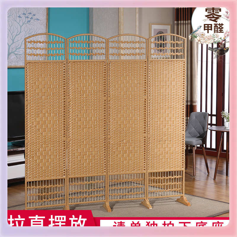 简易办公室屏风隔断墙客厅折叠移动出租房布帘推拉伸缩玄关屏风门