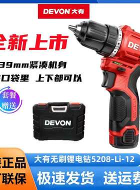 大有手电手钻5208电动螺丝刀12V大友手电钻无刷多功能家用起子机