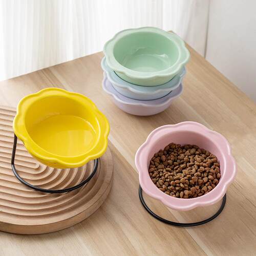 猫碗陶瓷宠物碗猫咪喝水碗猫粮碗护颈斜口猫饭碗食盆宠物用品