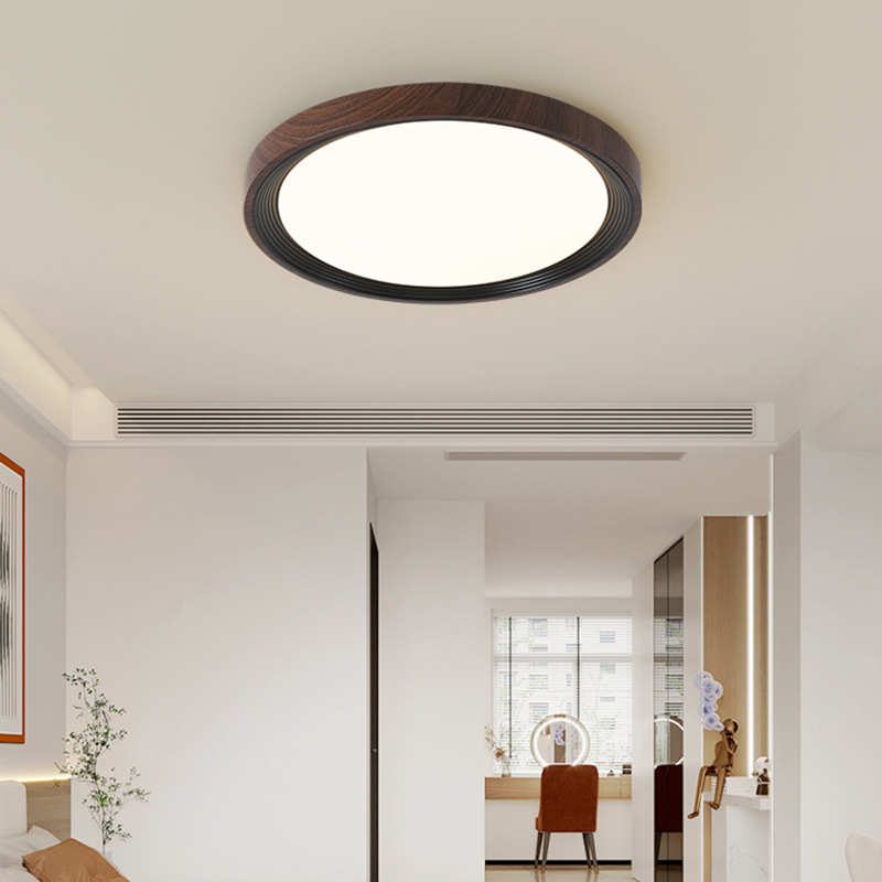 胡桃主吸顶灯卧中灯侘寂灯木色书房灯风超薄卧室次复古圆形古风卧