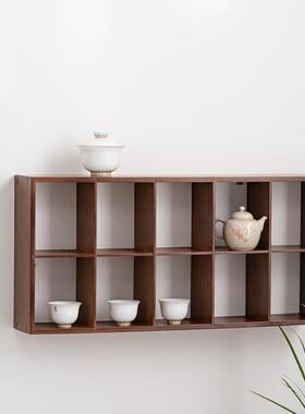 中式桌面小博古架竹制阁65465多宝砂壶摆放架紫子茶具茶壶置型物