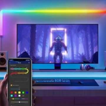 智能氛围壁灯RGB幻彩氛围灯磁吸拼接壁灯拾音墙角补光电竞氛围灯