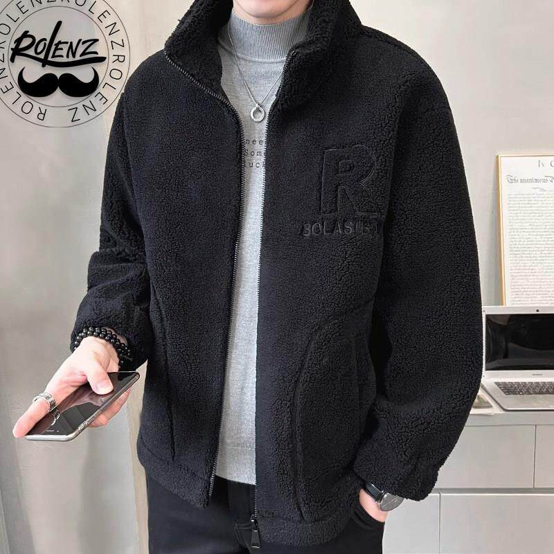 ROLENZ高端品牌羊羔毛轻薄羽绒服男冬季潮加厚摇粒绒上衣冬装外套