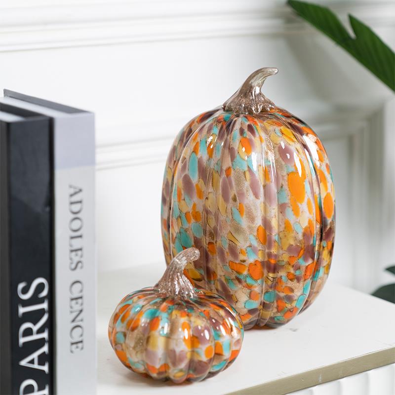 创意丰收琉璃南瓜桌面摆件高级感客厅玄关酒柜装饰品乔迁新居礼物
