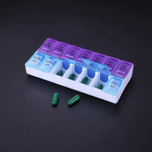 14 Grids Weekly Pill Case 7 Days Medicine Box Tablet Dispens