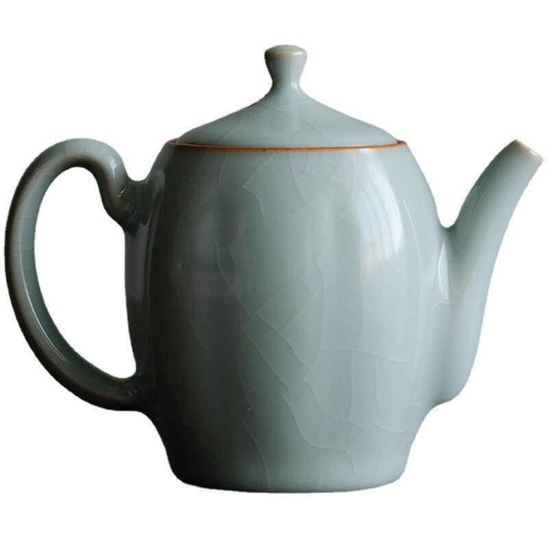 天青汝瓷茶壶陶瓷大茶壶汝窑开片泡茶器家用功夫茶具单壶礼品